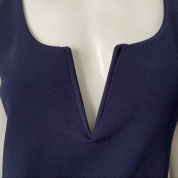 Missguided Navy Blue Deep V Plunge Open Back Mini Dress, 6 - Picture 2 of 11